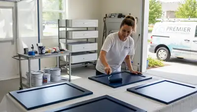 Professional cabinet painting in Bakersfield, CA showcasing expert kitchen refinishing services
