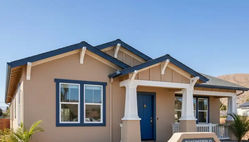 Finished exterior house painting in Bakersfield, CA with smooth, durable, climate-resistant finish