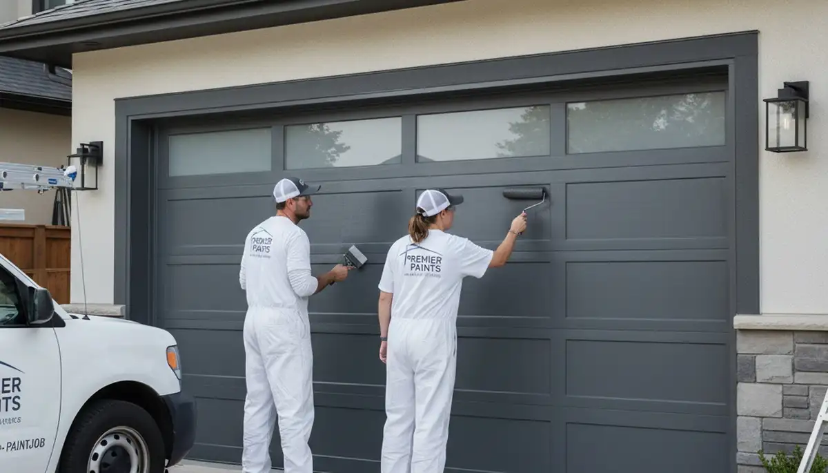 Professional garage door painting by expert house painters in Bakersfield, CA