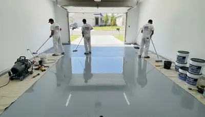 Professional epoxy garage floor coating in Bakersfield CA with durable, high-gloss concrete finish