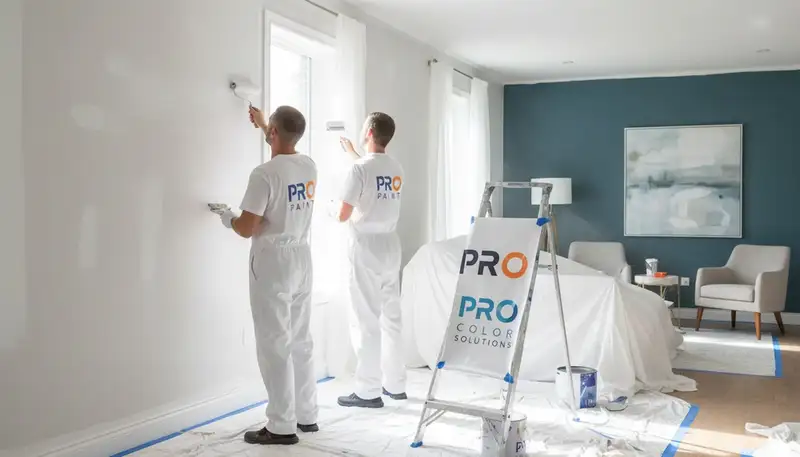Professional interior house painters applying fresh wall color in Bakersfield, CA home