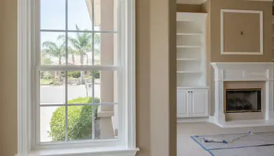 Professional interior trim painting with clean edges highlighting Bakersfield, CA home details