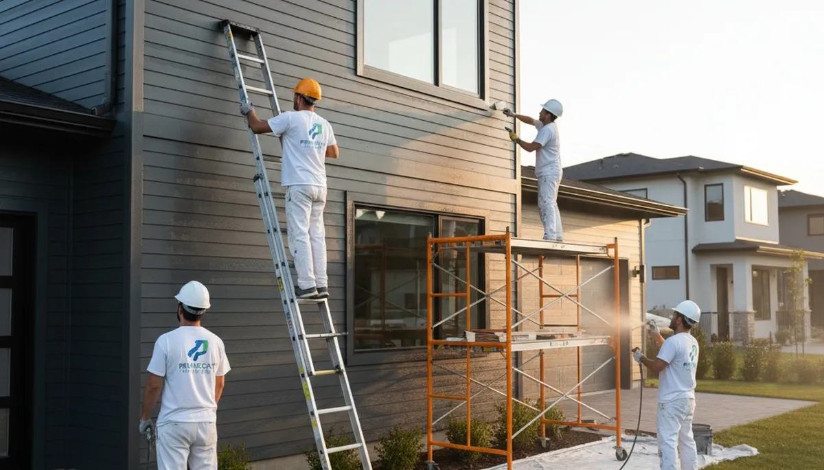 Professional siding painting on a Bakersfield CA home by expert exterior house painters