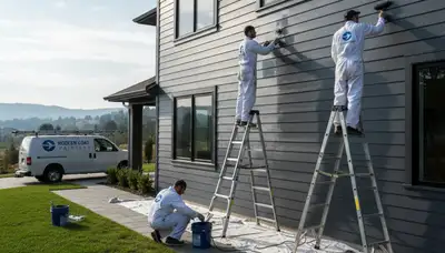 Professional siding painting on a Bakersfield CA home by expert local house painters