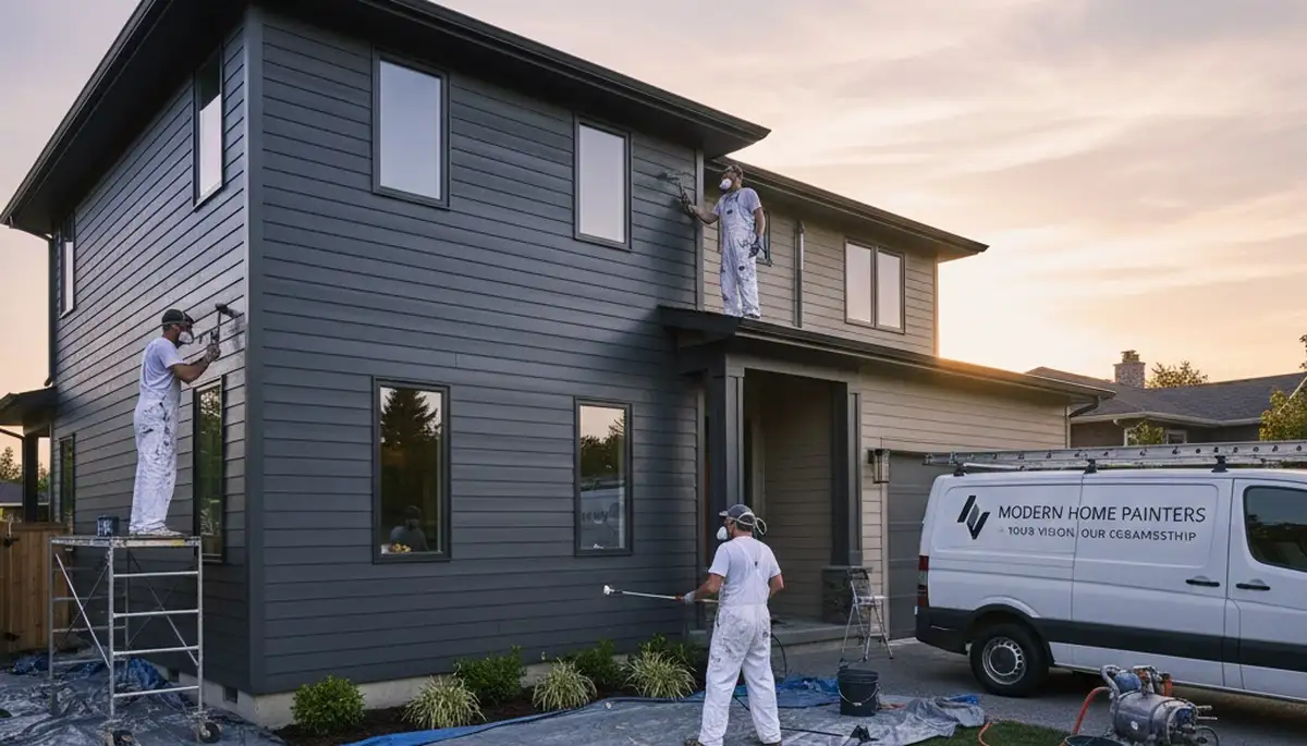 Professional siding painting on a Bakersfield CA home by expert local house painters