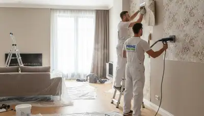 Professional wallpaper removal and surface prep by house painters in Bakersfield, CA